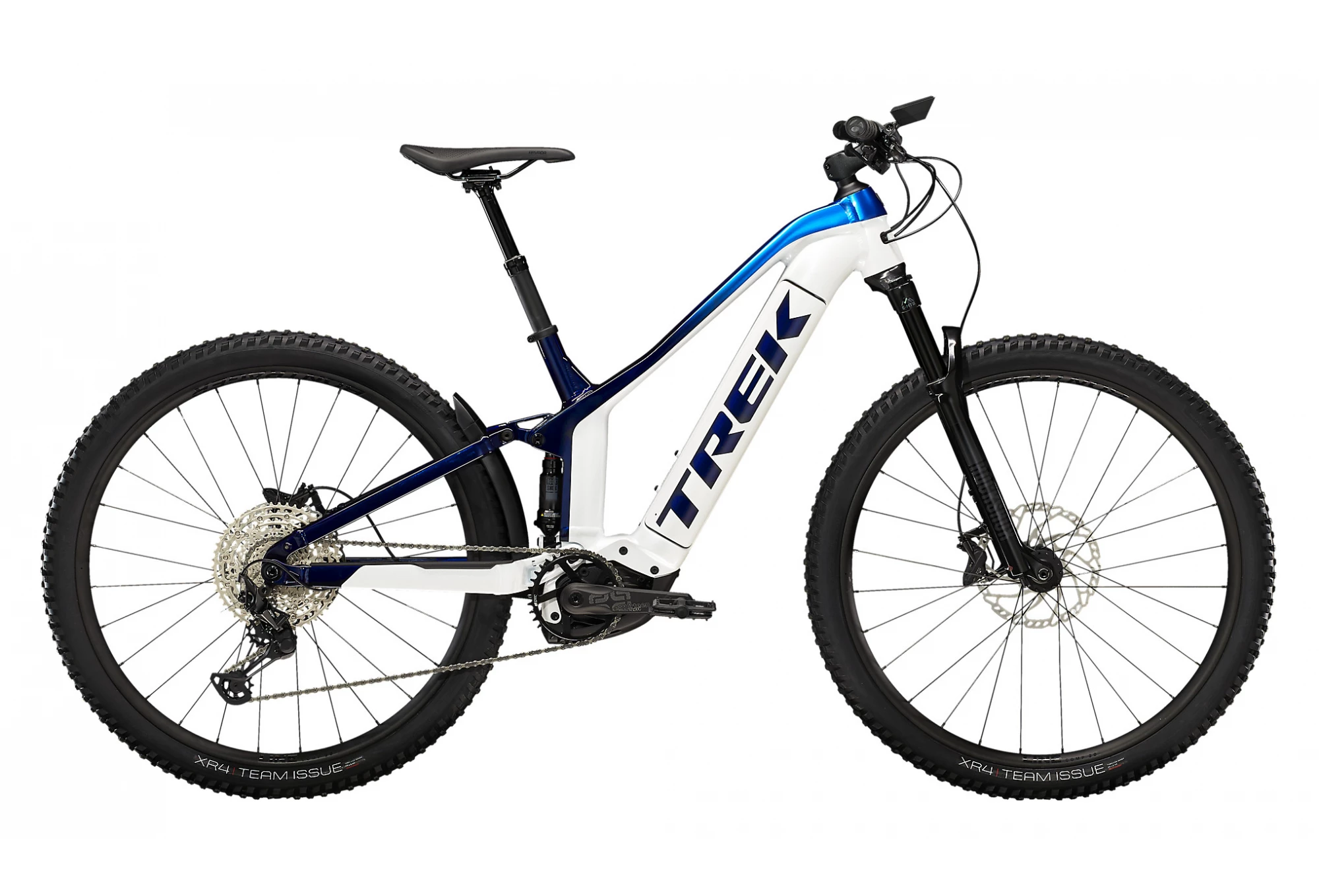 VTT Électrique Tout-Suspendu Trek Powerfly FS 7 Shimano SLX XT 12V 625 Wh 29 » Blanc / Bleu Alpine 2022 1 VTT Électrique Tout-Suspendu Trek Powerfly FS 7 Shimano SLX XT 12V 625 Wh 29 » Blanc / Bleu Alpine 2022