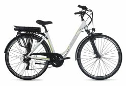 Vélo électrique Femme Aluminium Adore Versailles 28 » E-Bike Blanc-vert 36 V/10,4 Ah Li-Ion-Akku 7 Vitesses